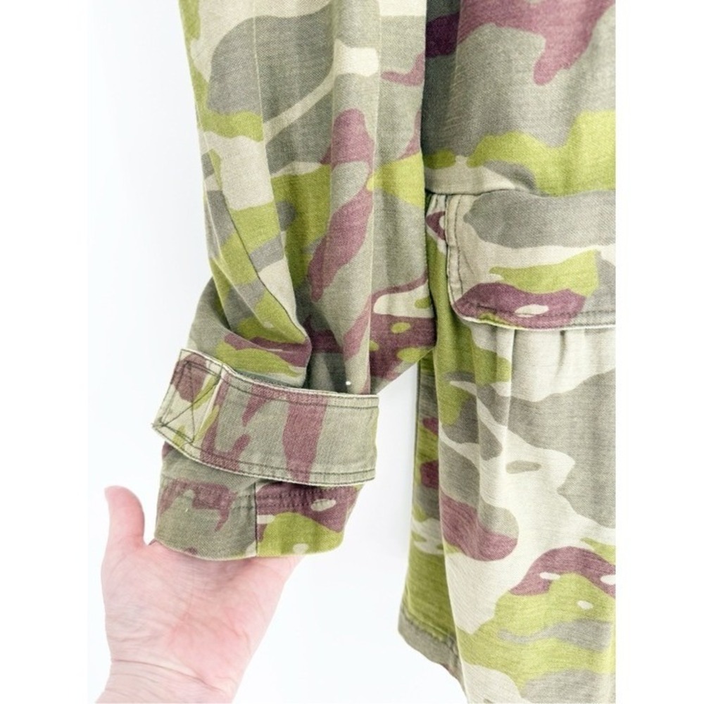 Free People Nocturne Camo Parka Jacket Women's Size S Green Utility Grunge - Picture 4 of 9